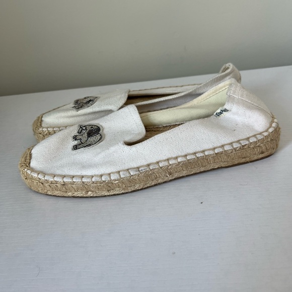 Soludos Shoes Womens 9 Beaded Elephant Canvas Espadrilles Shoes White - Picture 3 of 8